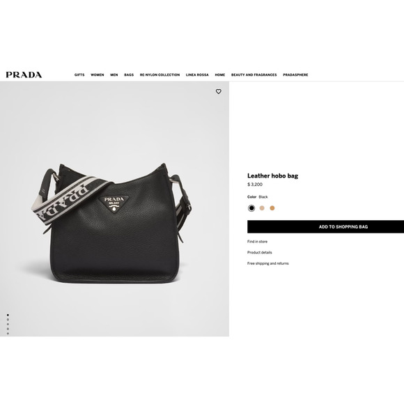 $3200 PRADA BLACK LEATHER HOBO SHOULDER BAG PURSE AUTH! Used once - Picture 3 of 16